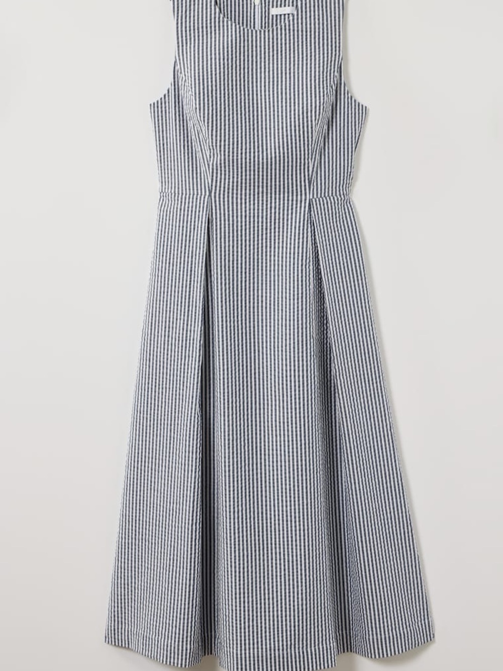 J. Jill Black & White Striped Sleeveless Midi Dress